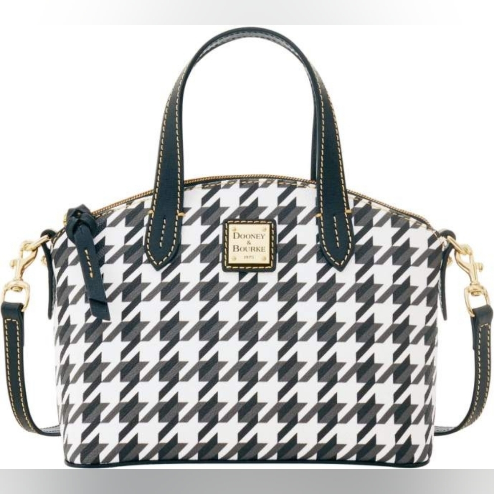Dooney & Bourke Black and White Houndstooth Satchel